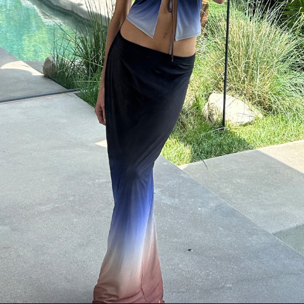 Sina Midnight Ombre Mesh Maxi Skirt - Picture 2 of 2